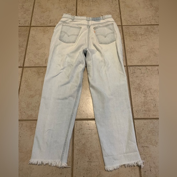Vintage 1989 Levi's 631 Light Wash Distressed Jeans Orange Tag - Picture 5 of 7